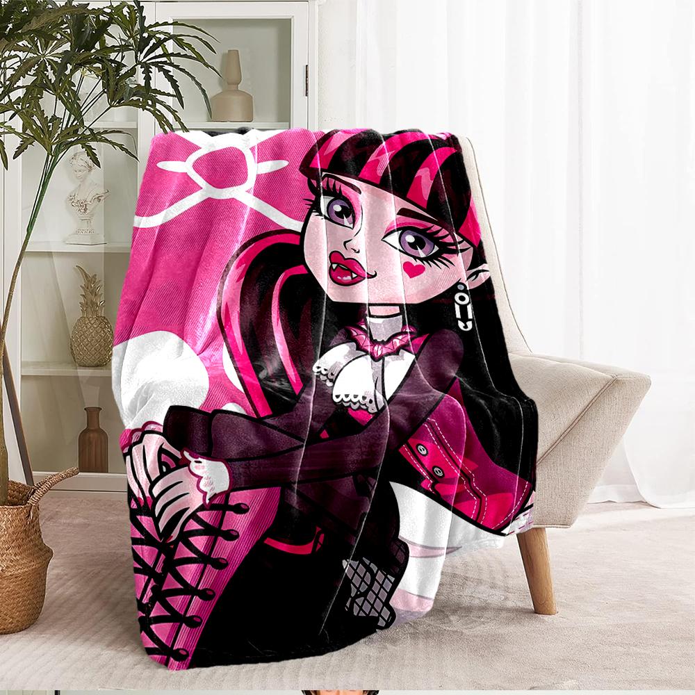 Monster High Theme Printed Blanket - Perfect for Couch, Bed, Travel & Outdoor Use | Machine Washable, Cozy & Durable.