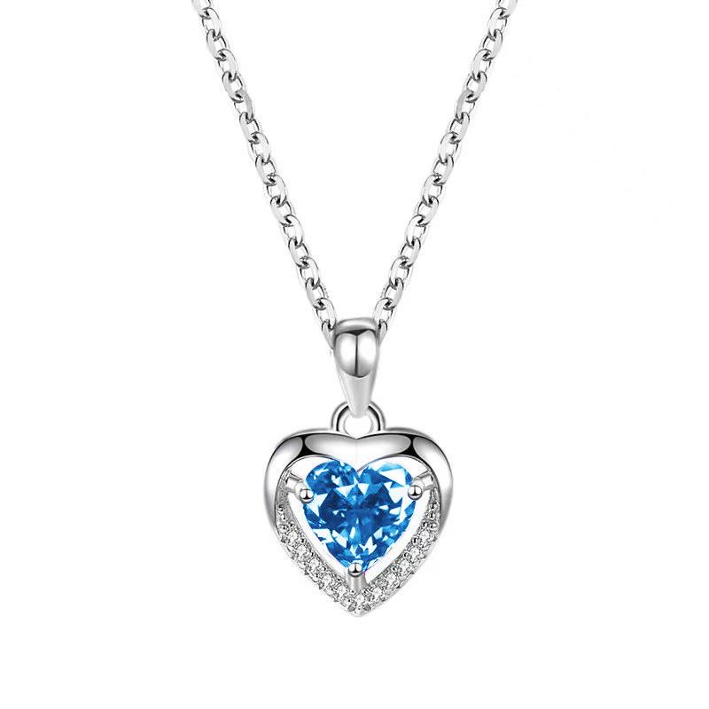 Ocean Eternal Heart Pendant Necklace for Women - Simple, Fashionable, Versatile Clavicle Jewelry