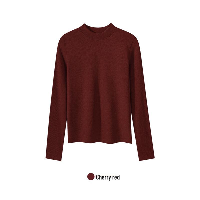 Women's 2025 Merino Wool Ribbed Crew Neck Pullover, Long Sleeve Base Layer for Autumn/Winter