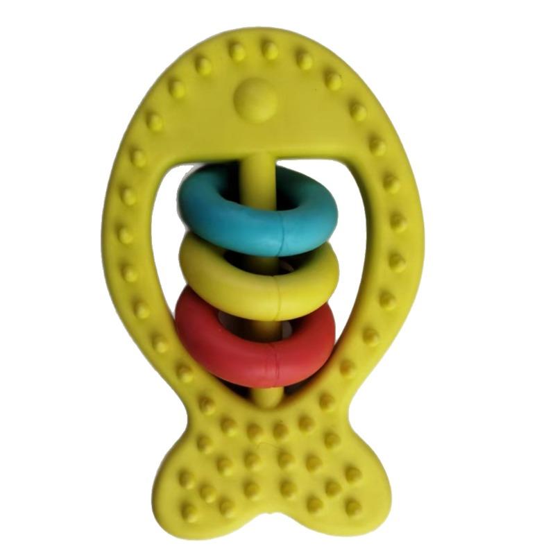 

Pet Toy Colorful Ring Fish Ring - Chewable and Grinding Tooth-stimulating Rubber Ring Toy - Stress-relieving Gadget жёлтый
