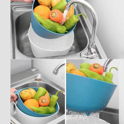 Dvouvrstvý koš na mytí a odkapávání ovoce a zeleniny Dvě sady plastových kuchyňských košů na mytí ovoce Košík na vodní filtr