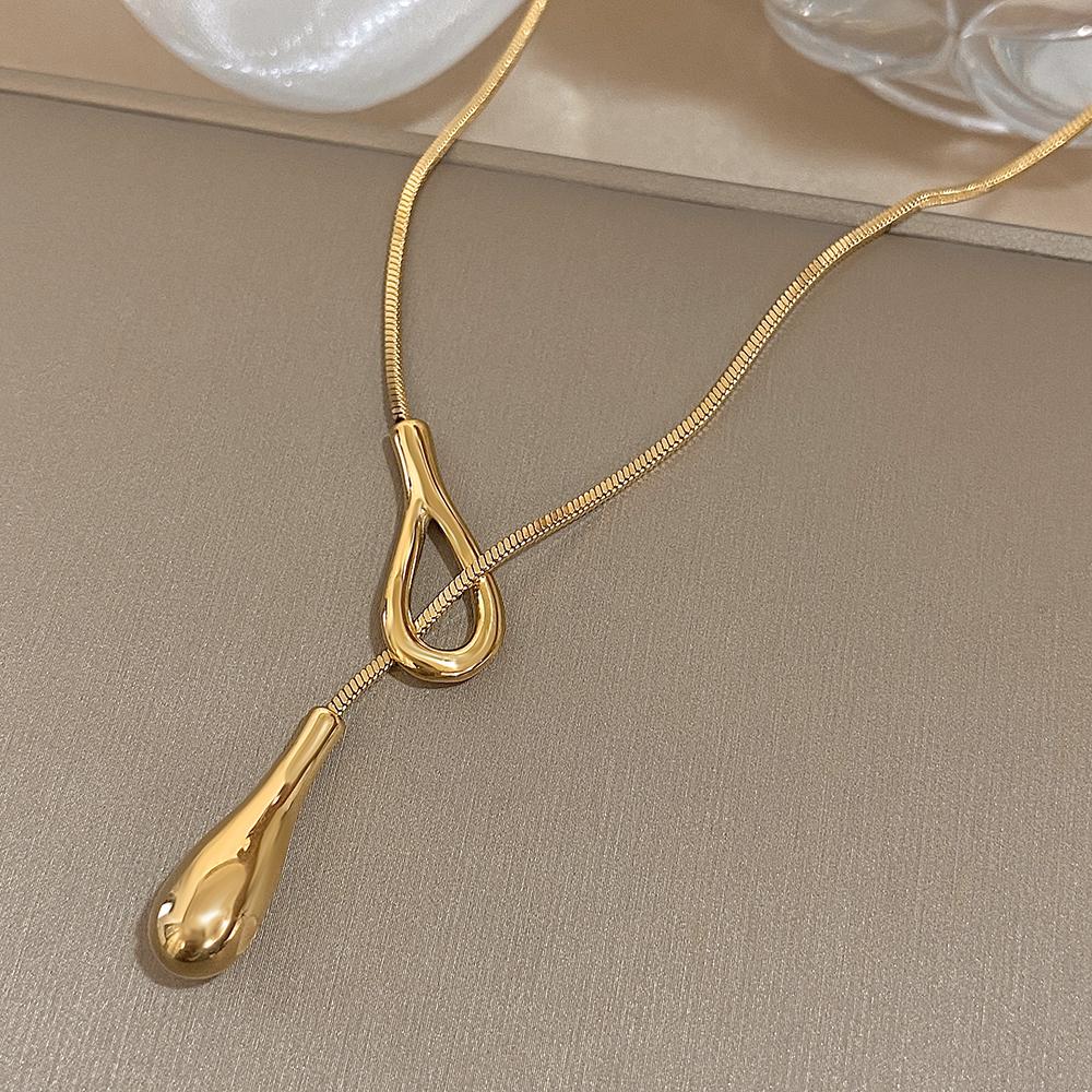 

Unique Design Irregular Waterdrop Pendant Necklace for Women Fashion Gold Silver Color Stainless Steel Necklaces Jewelry Gifts