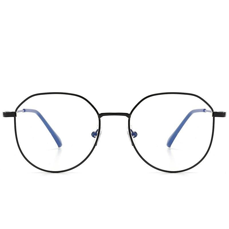 New anti-blue radiation mobile phone glasses polygonal myopia men's and women's tide flat light glasses frame