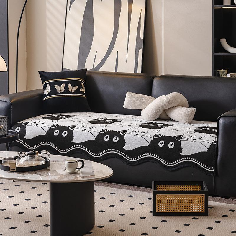 New Chenille Premium Sofa Cushion Universal In All Seasons, Special-Shaped Seat Cushion Non-Slip Leather Sofa Cover Cover Cloth