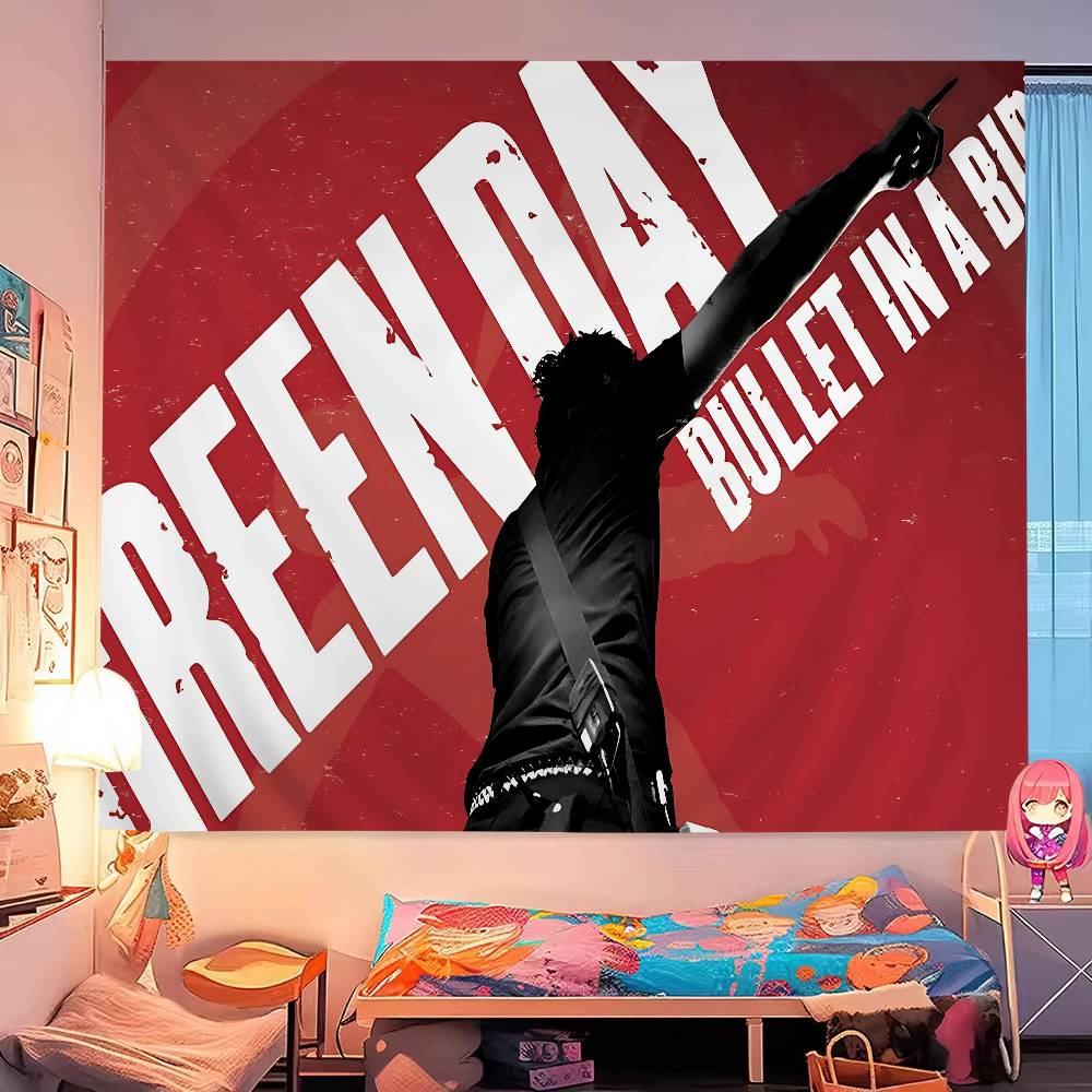 Green Day Muzyka Zespół Rockowy Wykres Gobelin Dekoracja Domu Hippie Bohemian Dekoracja Wróżbiarstwo Wiszący na Ścianę Wystrój Domu