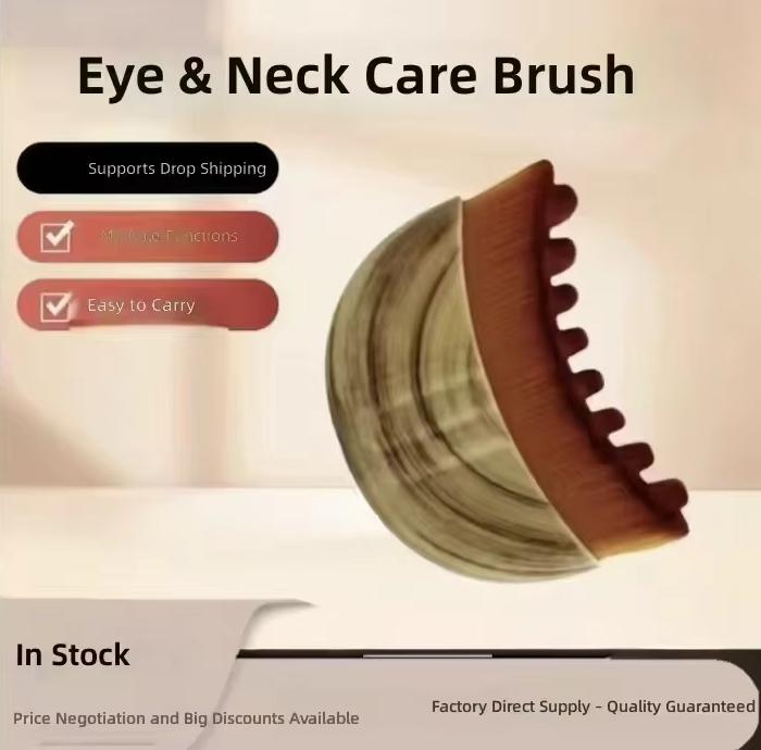 Lymphatic Contour Face Brush Synthetic Fiber Plastic Handle Cosmetic Facial Makeup Brush for Eye & Neck Care Blusher Compatible regular size