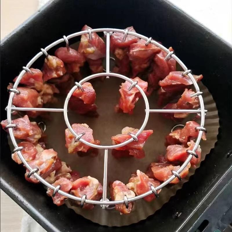 Verticale Verwijderbare Grillrek van Roestvrij Staal, Spieshouder, Airfryer Accessoire Met 12/24 Bakprikkers Voor Airfryers