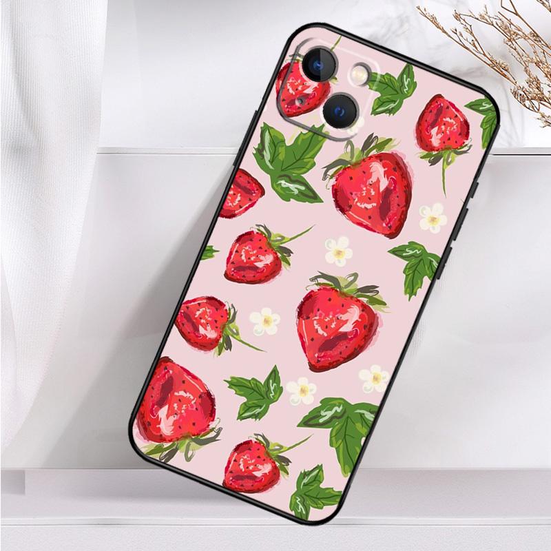 Cute Strawberry Shockproof Case For iPhone 17 11 14 15 16 Pro Max Plus 12 13 Mini 16e 17 Air Phone Cover
