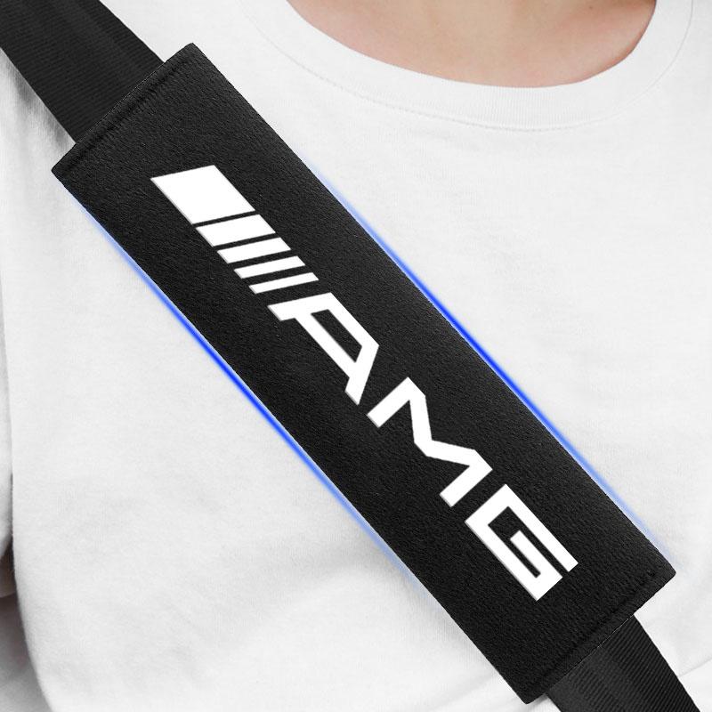 2Pcs Car Seat Shoulder Belt Cover Protector Pad Auto Accessories For Mercedes Benz AMG GLE GLS GLC CLA GLB ML C500 C200 C300 W204 W206 W205 W212 W203