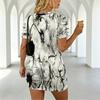 Women's Black White Short Tight Dress,V-Neck Short Sleeve,Comfortable Fabric,Street Style,Perfect for Beach Casual Summer Night Market Wear