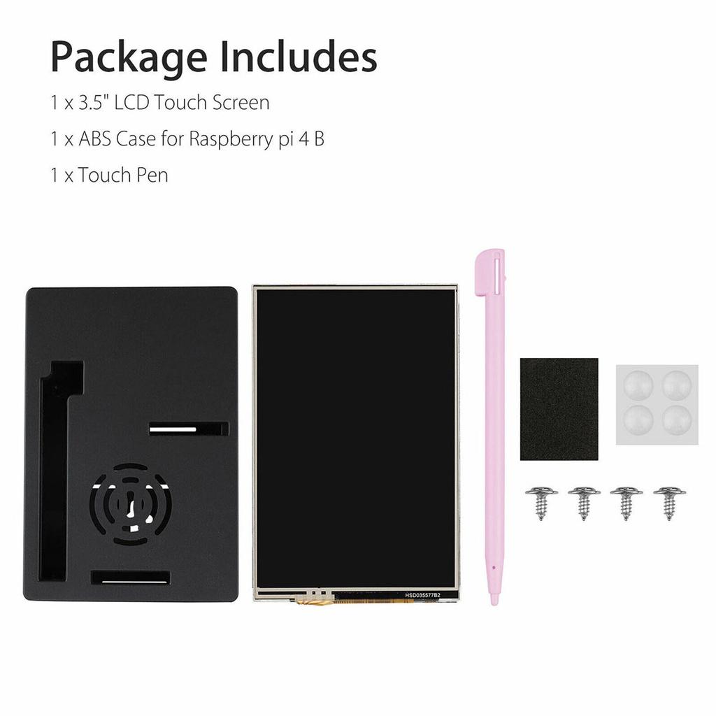 3.5 inches LCD Display HDMI-compatible Input Monitor Kits for Raspberry Pi 4 B New LCD Touch Screen & ABS Case & Touch Pen