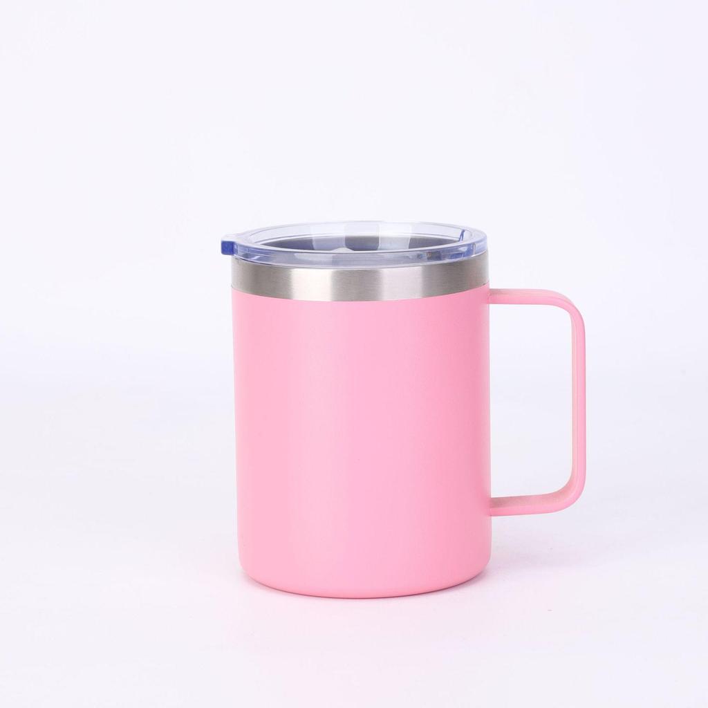 12oz/14oz Stainless Steel Vacuum Flask Mug with Lid & Handle