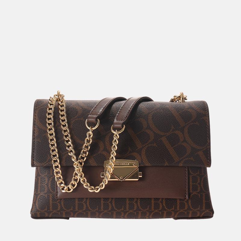 Niche old-fashioned women's bags, letter chains, messenger bags, large-capacity multi-compartment bags