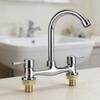 Solid Brass Chrome Construction Hot And Cold Mixing Faucet Hole Deck Basin Sink