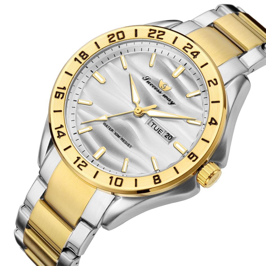 Fashion Men'S Personality Watch Steel Belt Quartz Watch Trend
