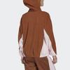 Adidas Originals Trefoil Hoodie American Vintage Color Block Half Zip Sports Sweatshirt Women Hoodies Brown HL0050