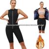 Regata de Gola Alta Feminina Europeia e Americana: Roupa de Fitness que Absorve o Suor Roupa de Sauna para Escultura Corporal Casual.