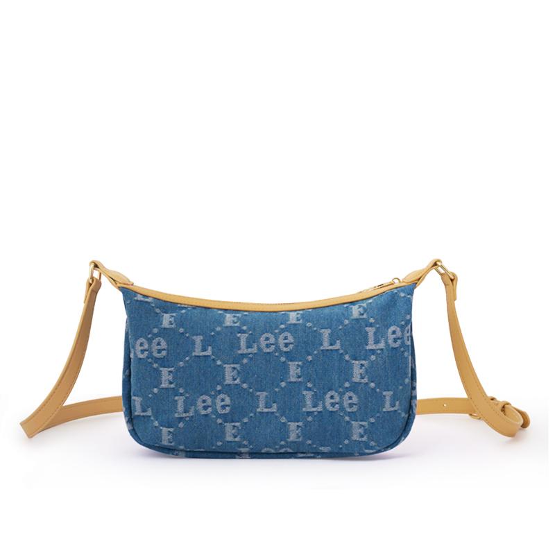 New Lee Fabric Crescent Bag, Shoulder Bag, Crossbody Bag Medium Women's Denim Blue LE240036M-503