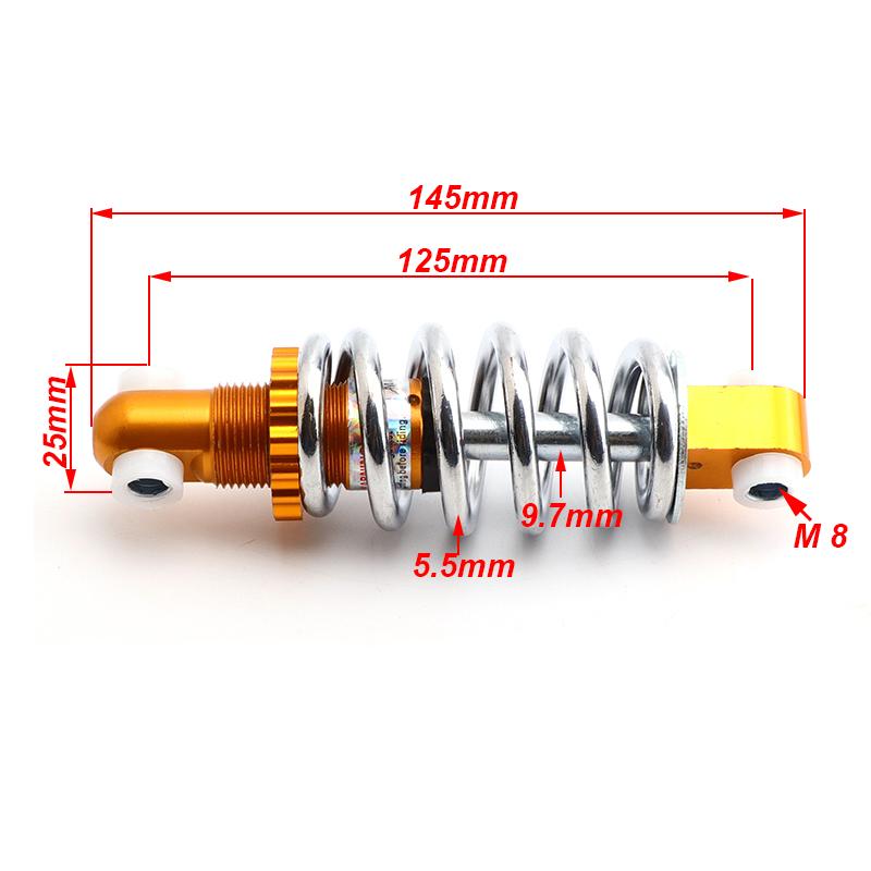 125mm Rear Support Shock Absorber Rear Spring Shock Absorber Center Distance For Electric Bicycle Scooter E-Bike Accessories