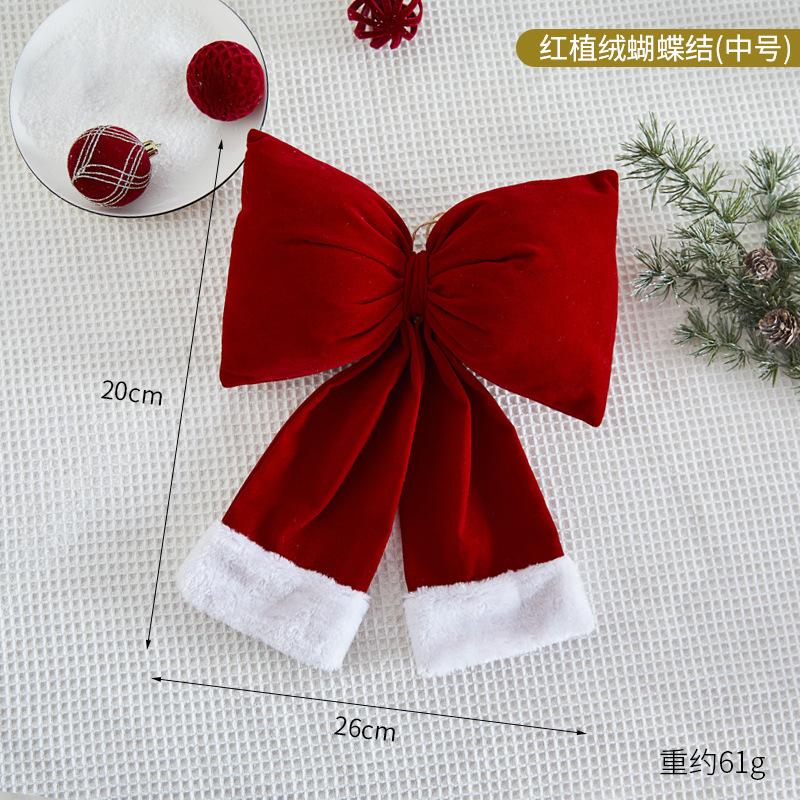 Household bow large pendant photo atmosphere props atmosphere manufacturing flocking bow Christmas tree decoration