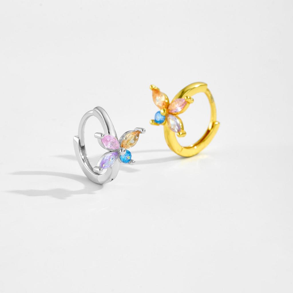 ANDYWEN 925 Sterling Silver Hoop Earrings Gold Plated Ladies Earrings Irregular Cubic Zirconia Engagement Fine Jewelry