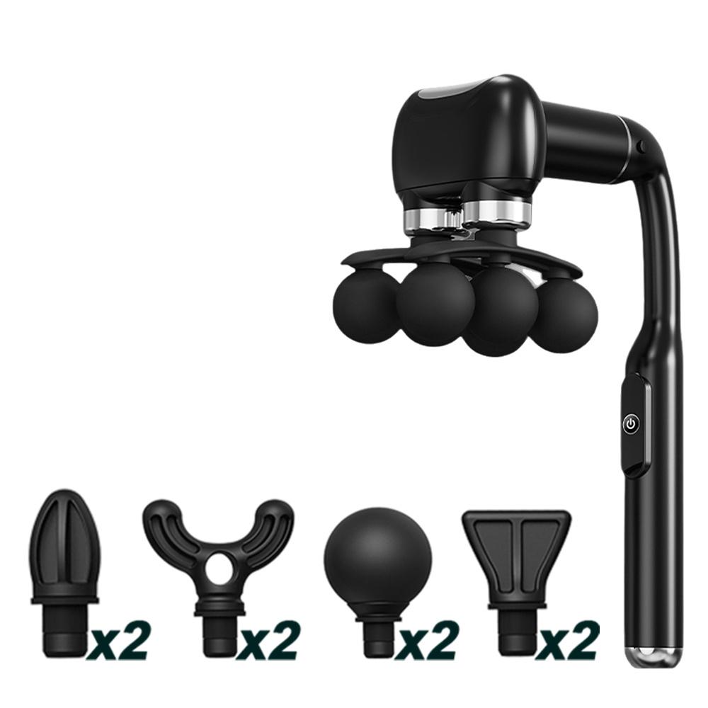 2026 New 6-Heads Handhel Fascia Gun High Frequency Vibration Body Massage Gun Neck Shoulder Waist Back Handle Massager Fascia Masajeador