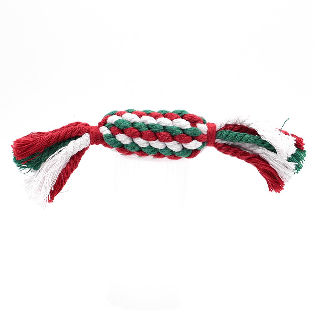 Christmas Cotton Rope Knot Toys - Bite-Resistant Teething Supplies for Dogs
