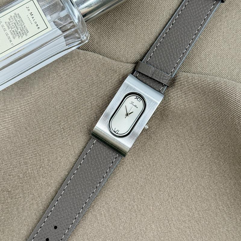 Мужские часы JYL Business Casual Кожаный ремешок Grey песочный