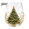 Stylish Kitchen Glassware Creative Transparent Santa Claus Pattern Mug  3D Embossed Christmas Aesthetic Glass Tea Cups  High Capacity Beverage
