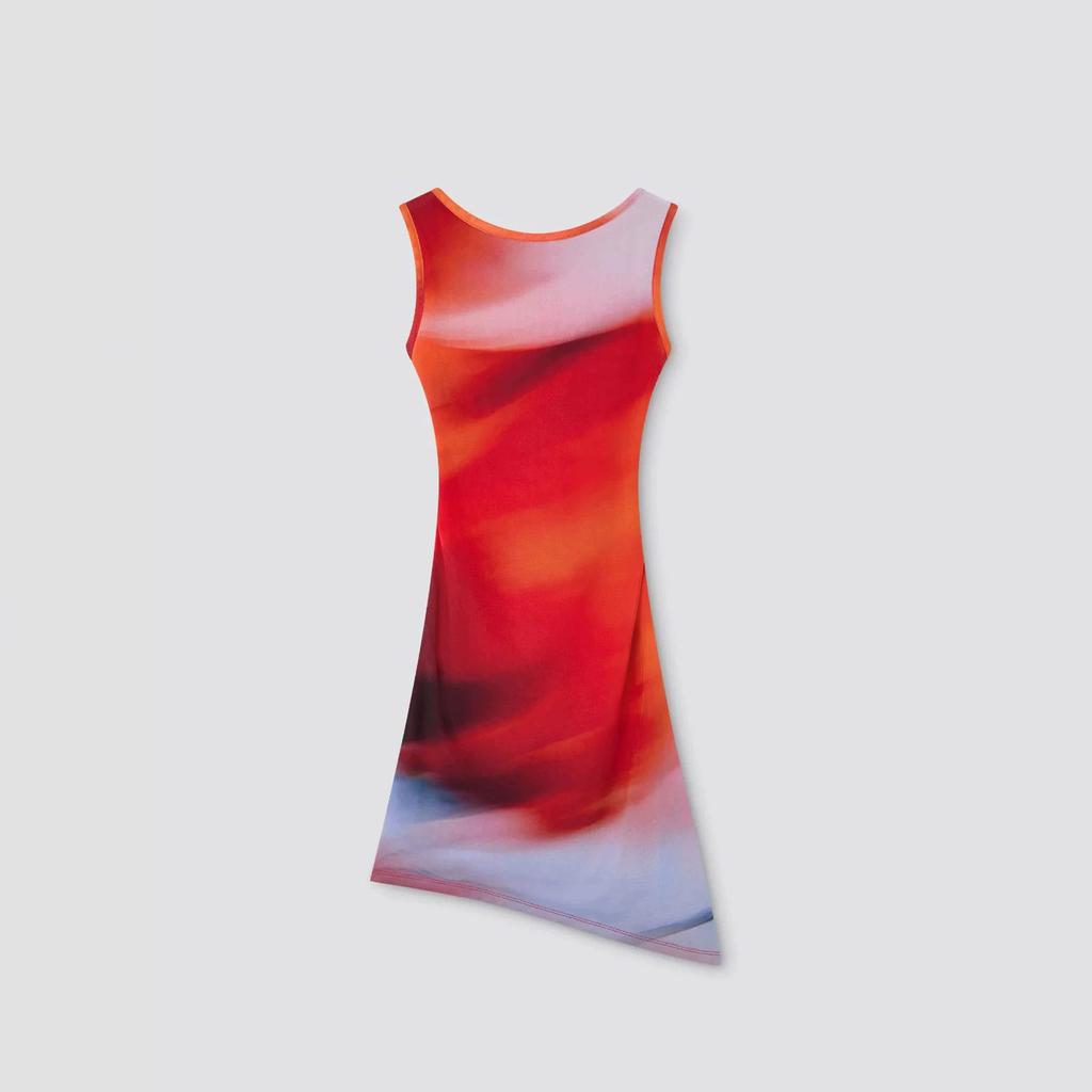 Women's Sleeveless Bodycon Mini Dress High Waist Tie Dye Print Asymmetric Hem Sexy Summer Party Club Short Dress Polyester Slim Dress