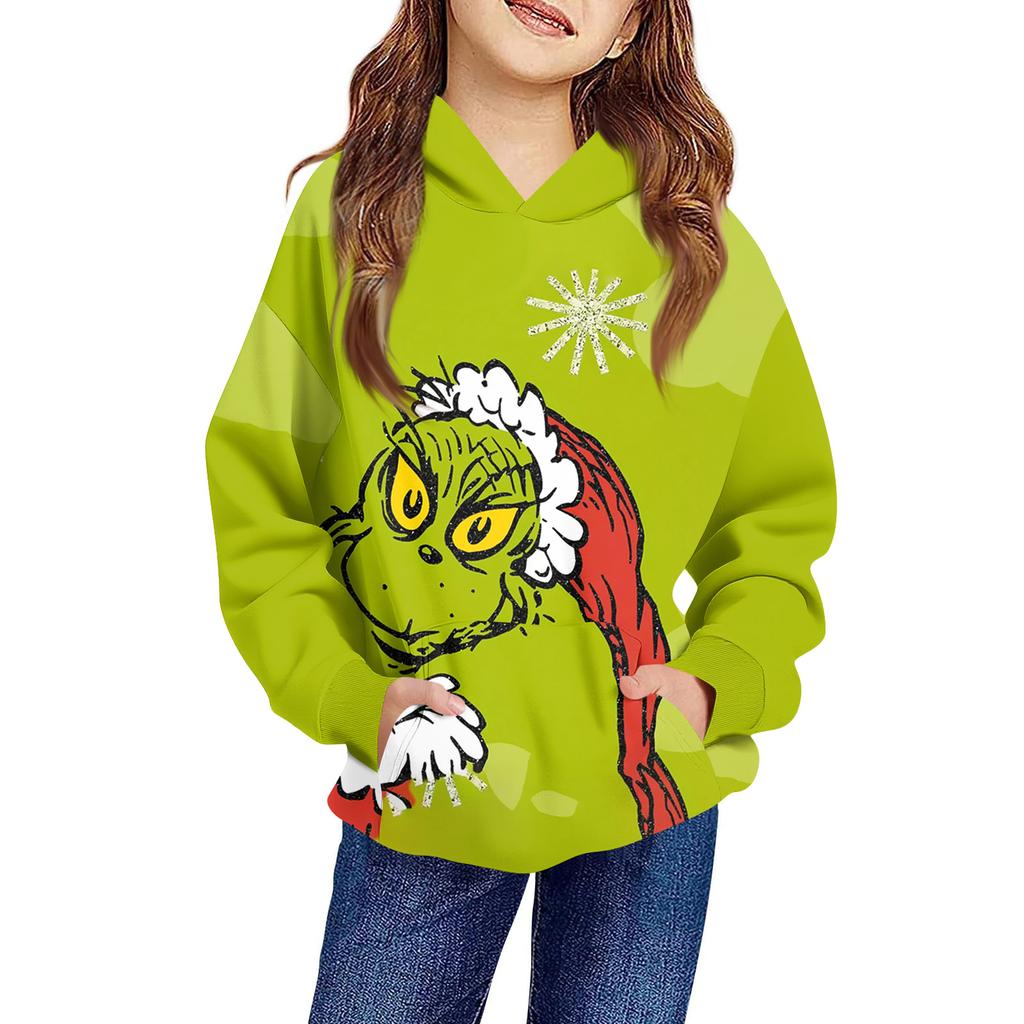 Children's Long-sleeved Loose-fitting Pullover Hoodie With Drawstring And Solid Color