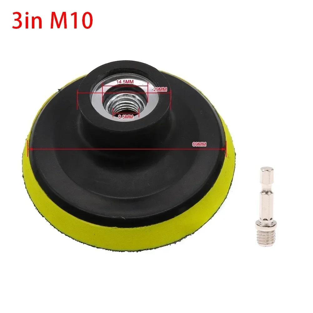 Sanding Pad With M10/M14 Drill Adapter 3/4/5/6/7in For Buffing Cleaning Metal Glass Ceramic Grinders Polishing Power Tool Part