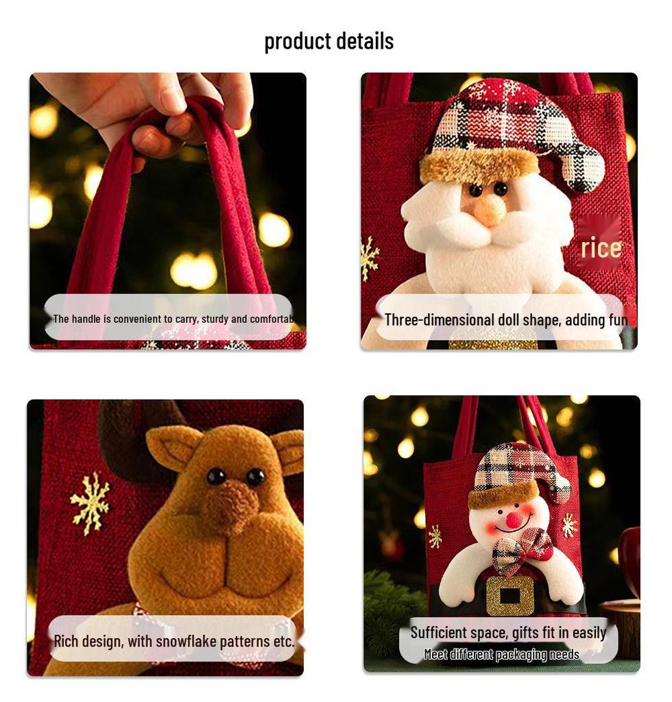 Mingguan Christmas Eve Candy Gift Tote Bags - Festive Decorations & Party Gifts