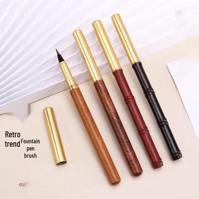 Sandalwood Brass Pen Brush for Calligraphy Practice