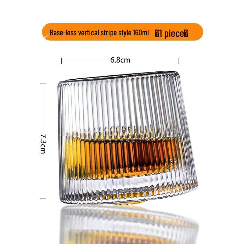 Kreatives Verdrehtes Whiskeyglas mit Fuß – Rotierende Transparente Bar-Tasse