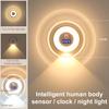 LED Motion Sensor Night Light with Digital Clock 3 Color Temperatures Stepless Dimming Motion Activated Night Lamp