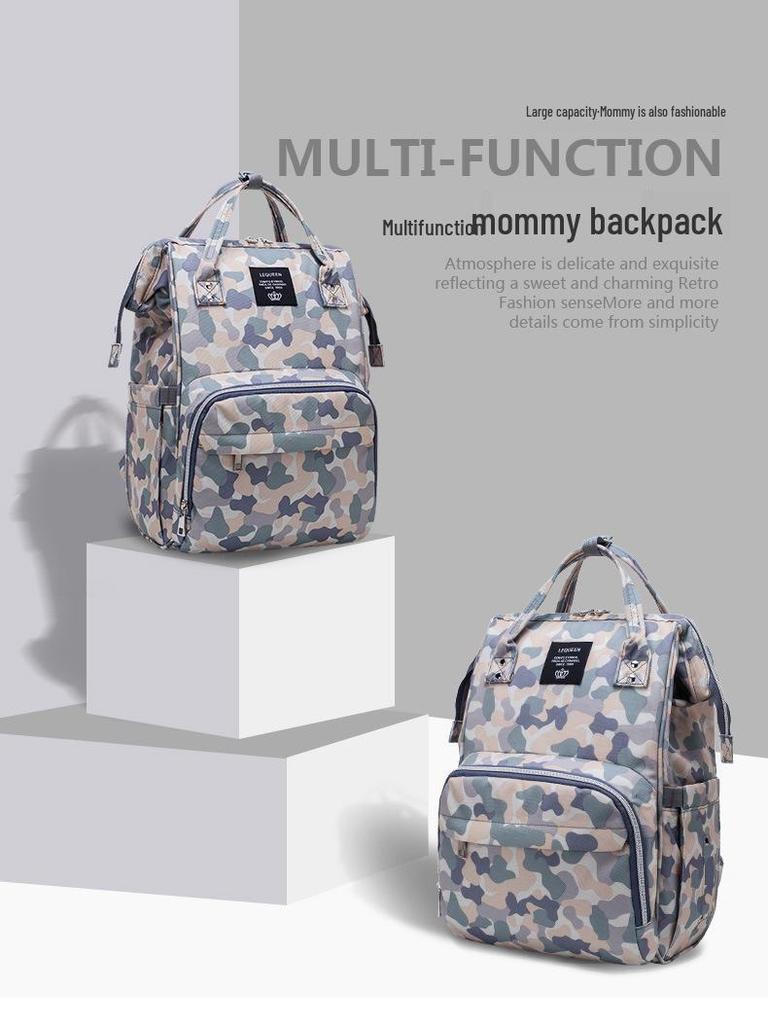 LEQUEEN Multifunctional Fashion Backpack for Moms - Large Capacity Mother and Baby Bag