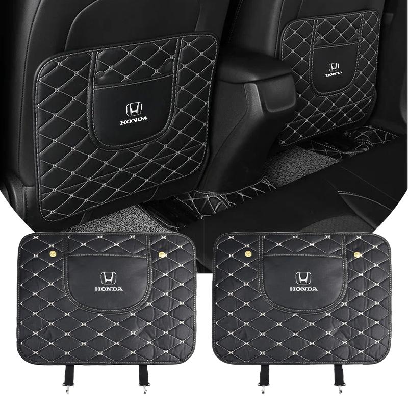 Car Anti-kick Pad Interior Pu Leather Auto Seat Back Protector Pads For Honda Fit Mugen Insight Type S R VTEC Modulo Vezel SiPilot Fit XRV CRV HRV Dio