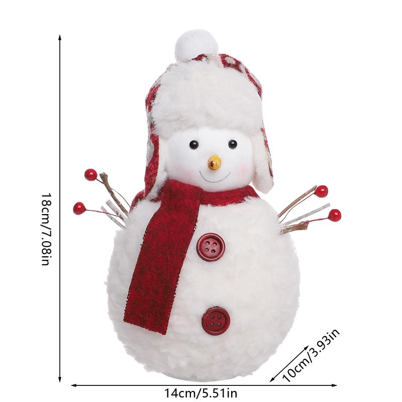 Christmas Snowman Ornaments Cute Plush Doll Kids Gifts 2025 Merry Christmas Decoration for Home New Year Party Supplies