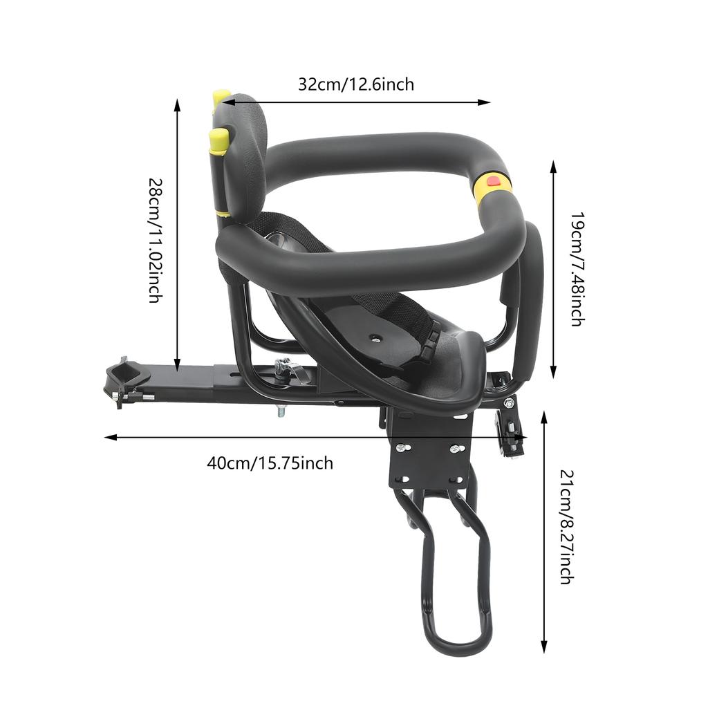 Bicycle Child Safety Seat Chair Setup Adjustable Iron Quick Release Design, Comfortable Padding for 1-5 Years Kid