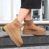 Fashion Autumn and Winter Women's Snow Boots New Flat Bottom Warm Cotton Ankle Boots Shoes Casual Plush Solid Short Botines for Women