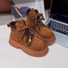 Leather Martin Boots Women's Early Autumn New Thick-soled Versatile Western Denim Casual Versatile