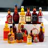 Mini Resin Wine Bottle Micro Landscape DIY Phone Case Decoration Cream Small Liquor Bottle Keychain Pendant Beer Bottle Craft Supplies 6Pcs