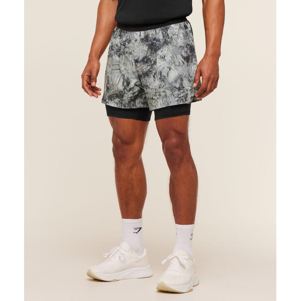 Gymshark Running 4  2in1 Shorts Dark Grey    Black A3b9p Bdsx