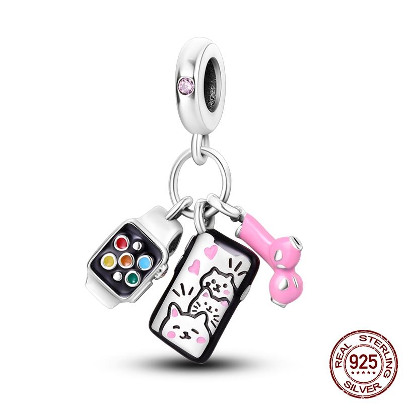 Original Design Kopfhörer Anhänger Kupfer Charm Perlen Passen Original Marken Armband Frauen DIY Schmuck Geschenk Herstellung