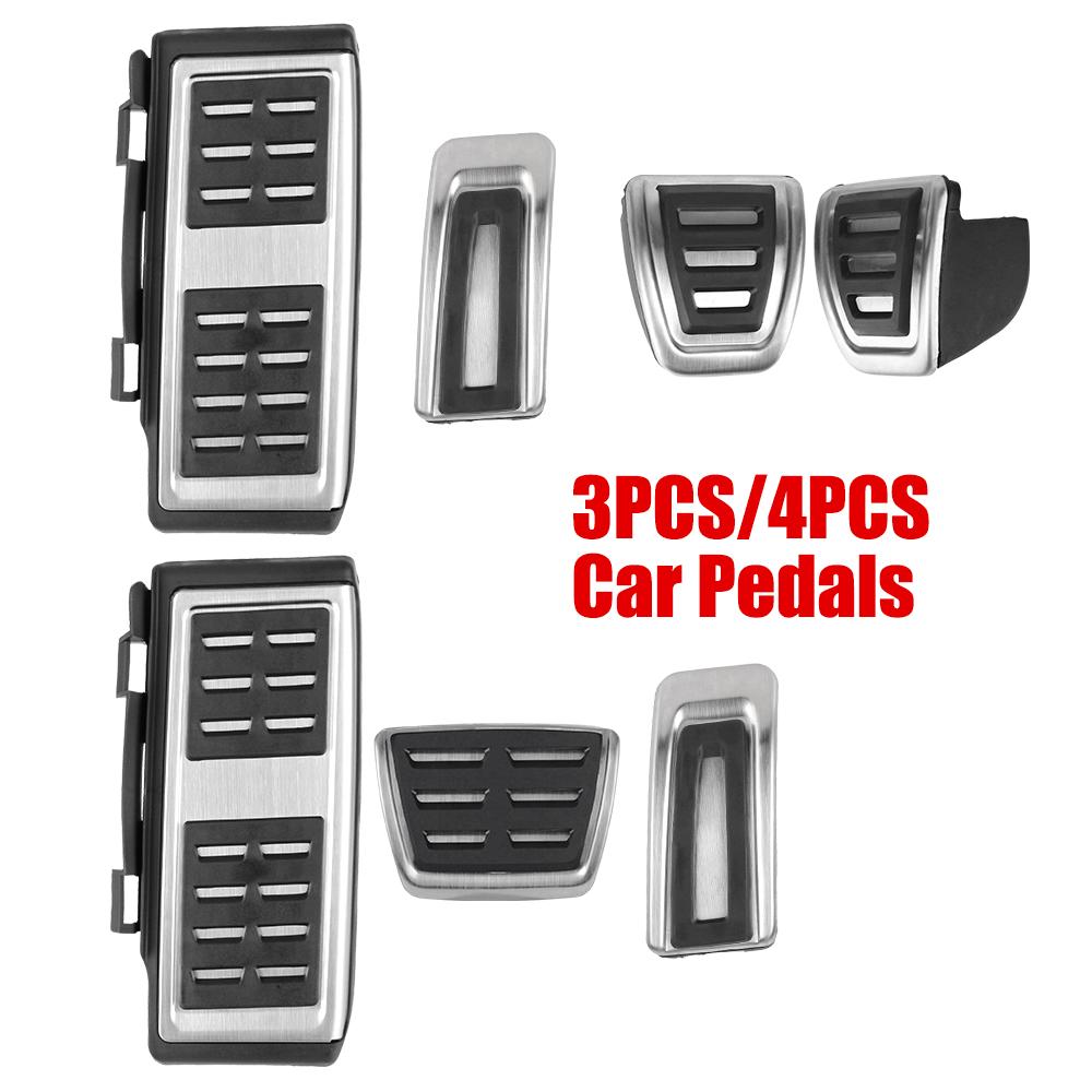 

Автомобильные аксессуары педаль тормоза педаль акселератора для Volkswagen Golf 7 серебристо-черный металлический противоскользящий комплект из 3/4 шт.