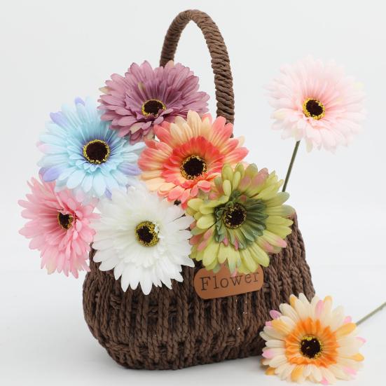 6 db Mű Gerbera Százszorszép Művirág Hajlítható Szárral