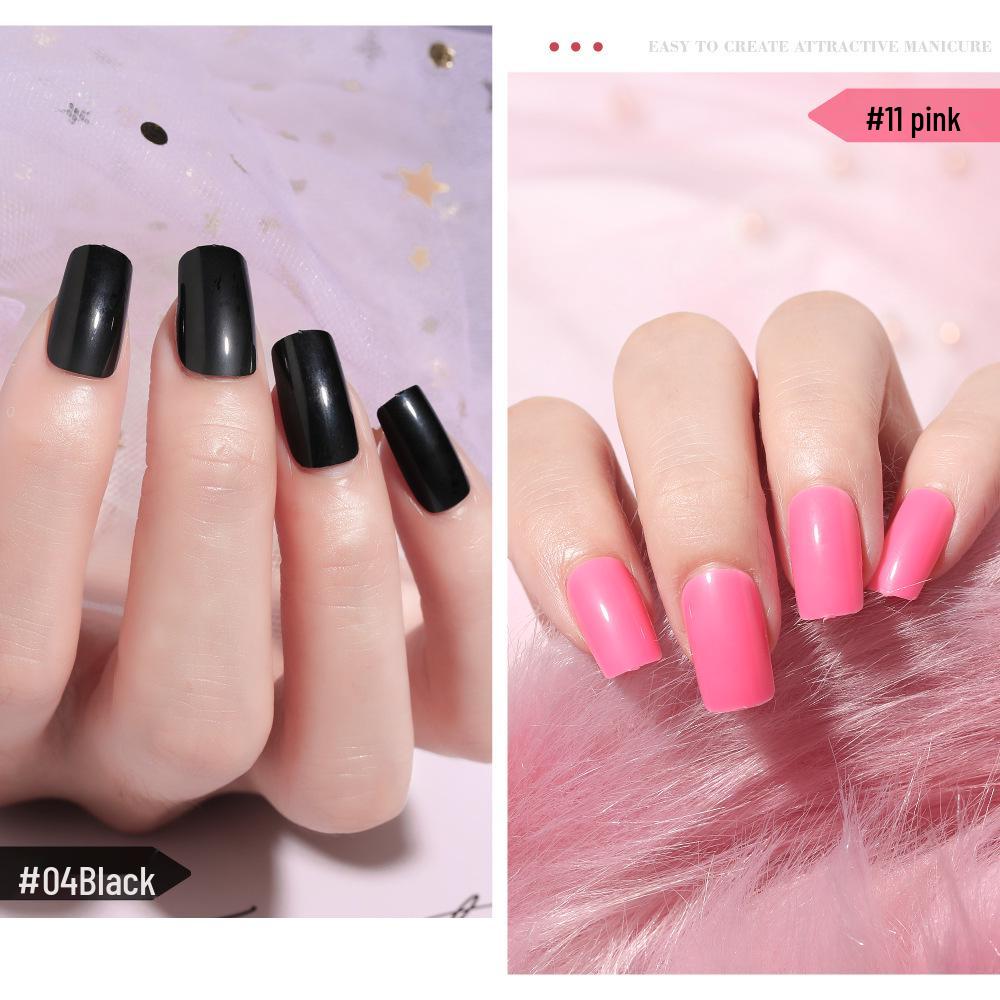 Einfarbige Vollabdeckung Nagelkunst-Patches – 24-teilige quadratische künstliche Nägel