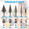 5 Pack Step Drill Bit & 5 Pack Countersink Drill Bit Set, Titanium Coated, 50 Sizes of Step Bit for Metal with Aluminum Case