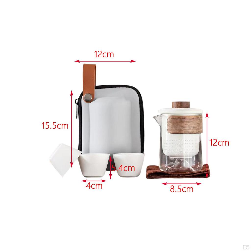 Ceramic Tea Set with Infuser And 3 Cups - Sleek Functional